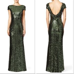 Bagdley Mischka Forest Gown 8R green sequins